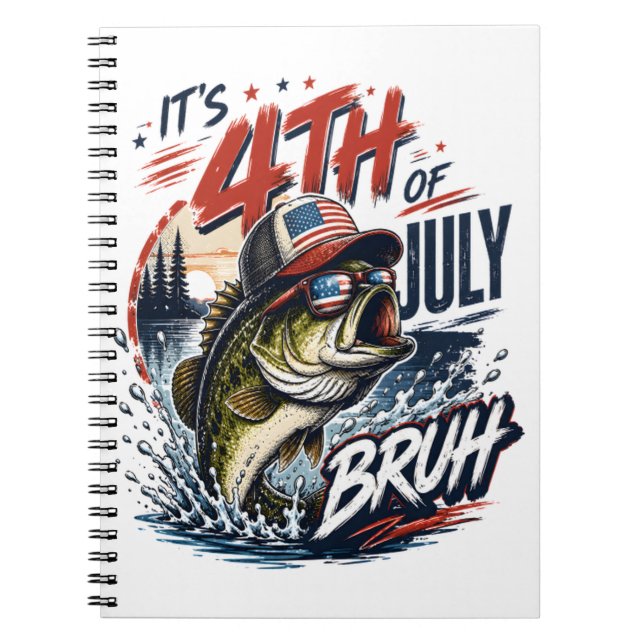 Det är 4 juli Bas Brute Fiske Anteckningsbok (Framsidan)