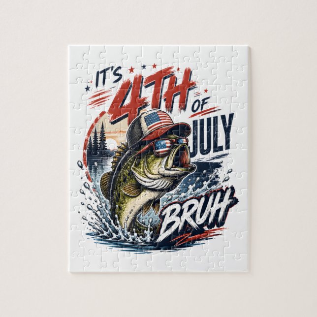 Det är 4 juli Bas Brute Fiske Pussel (Vertikal)