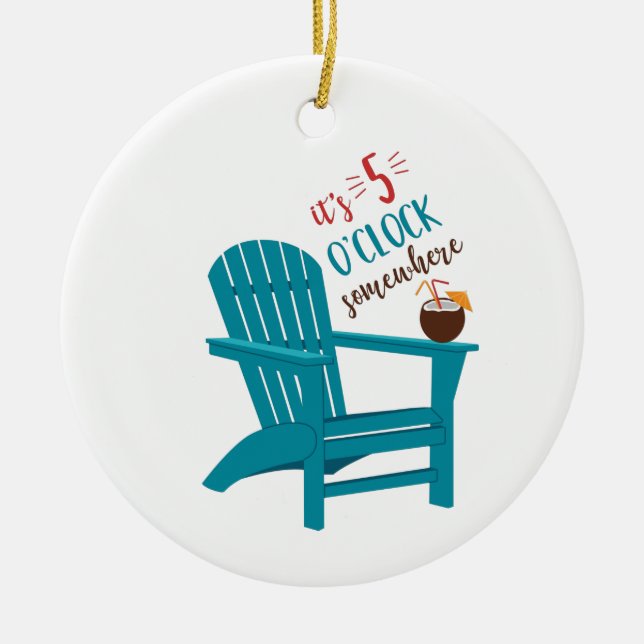 Det är 5 O'Clock Julgransprydnad Keramik (Framsidan)