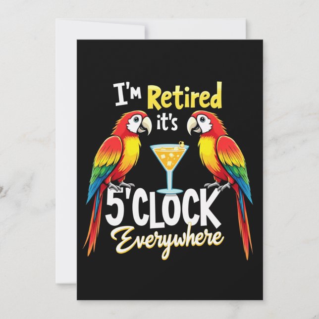 Det är 5 O'Clock överallt där pensionerad Pension Inbjudningar (Framsida)