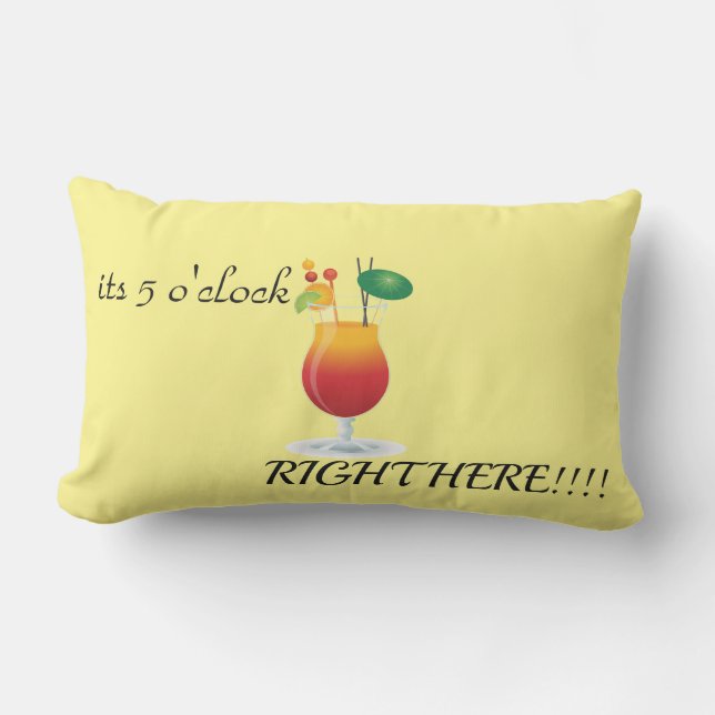 det är 5 utomhus- klockan rätt kudder här lumbarkudde (Framsida)