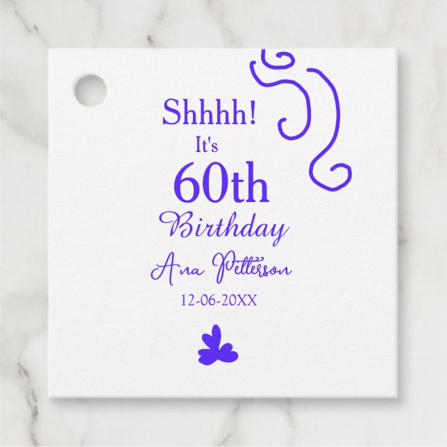 Det är 60 år sedan namn lila spank eller gåvor etiketter (Framsida)