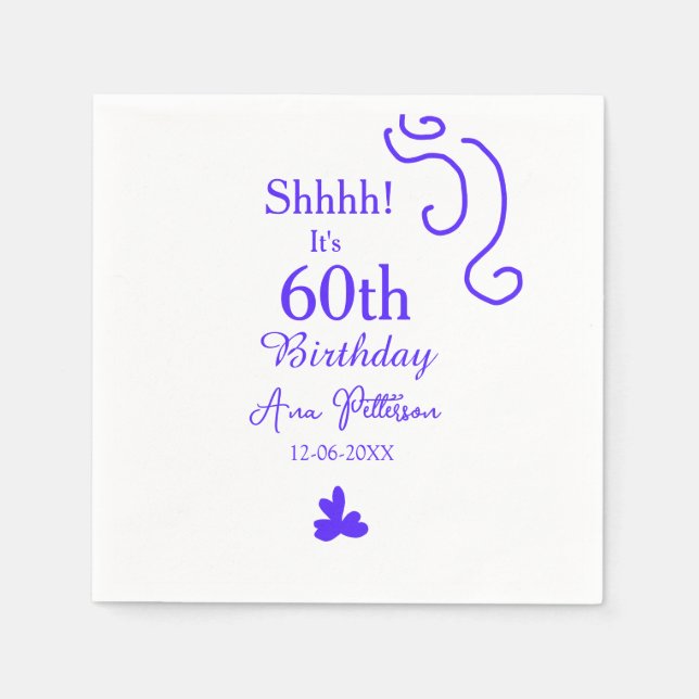 Det är 60 år sedan namn lila spank eller pappersservett (Framsidan)