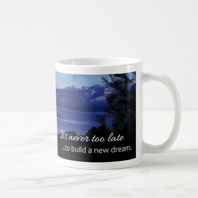 Det är aldrig för sent att bygga en ny dröm... kaffemugg (Höger)