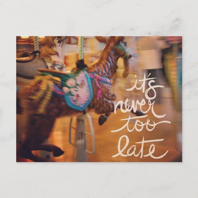 Det är aldrig för sent. helg vykort (Framsida)