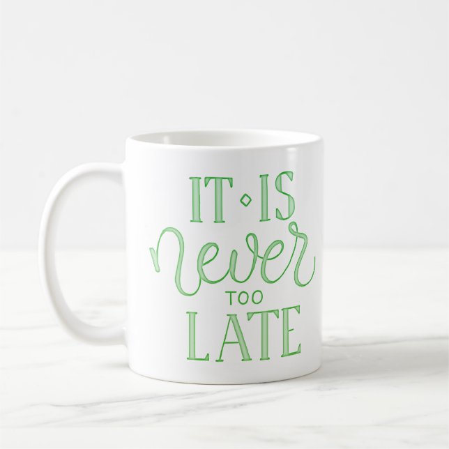 Det är aldrig för sent kaffemugg (Vänster)