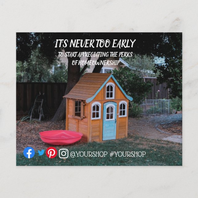 Det är aldrig till tidigt riktiga gods marknadsför flygblad (Framsidan)