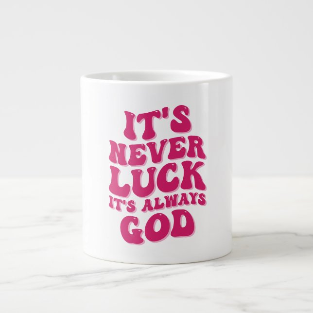 Det är aldrig Tur Det är alltid Gud Jumbo Mugg (Framsidan)