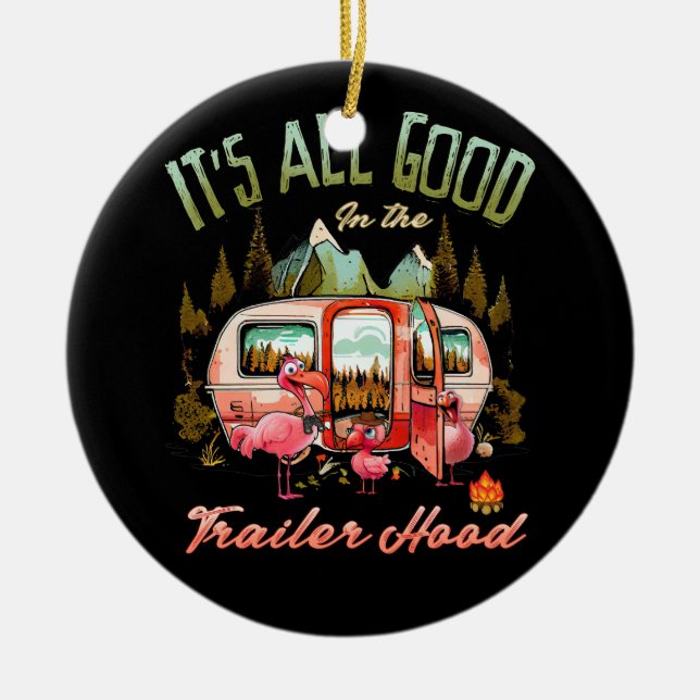 Det är all Bra i Huvan Flamingo Camping Julgransprydnad Keramik (Framsidan)
