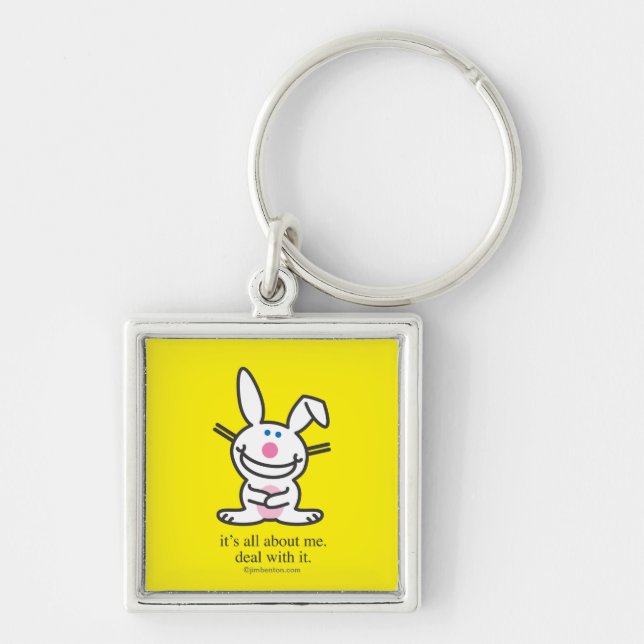 Det är All om mig Fyrkantig Silverfärgad Nyckelring (Framsidan)