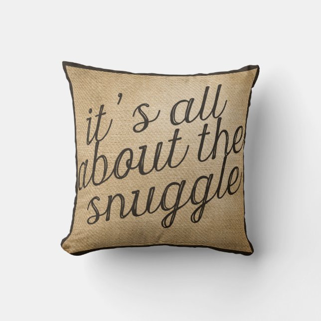 Det är all om Snugglevintageburlapen Kudde (Framsida)