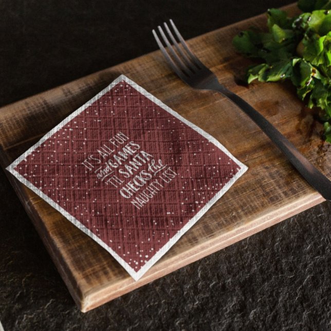 Det är all Roligt och spel Naughty List jul Pappersservett (Skapare uppladdad)