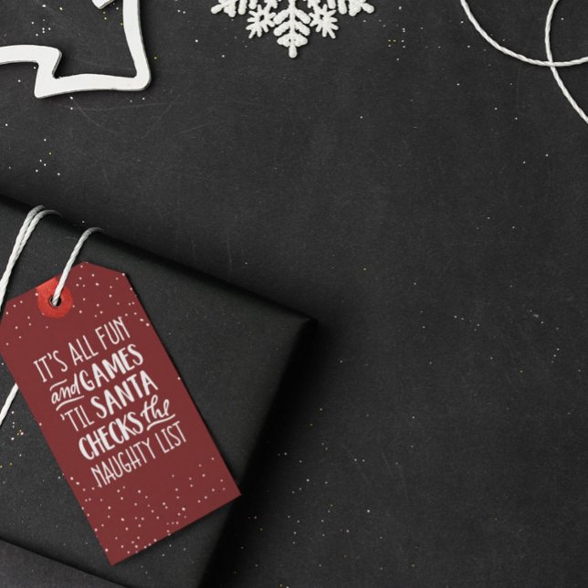 Det är all Roligt och spel Naughty List jul Presentetikett (Skapare uppladdad)