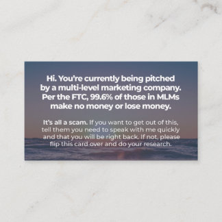 Det är allt en Scam - Visitkort