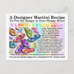 Det är alltid 5 O'Clock Tropical Martini Recipe Ca Vykort