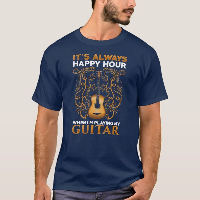 Det är alltid guitar-spelargag för Lycklig T Shirt (Framsida)