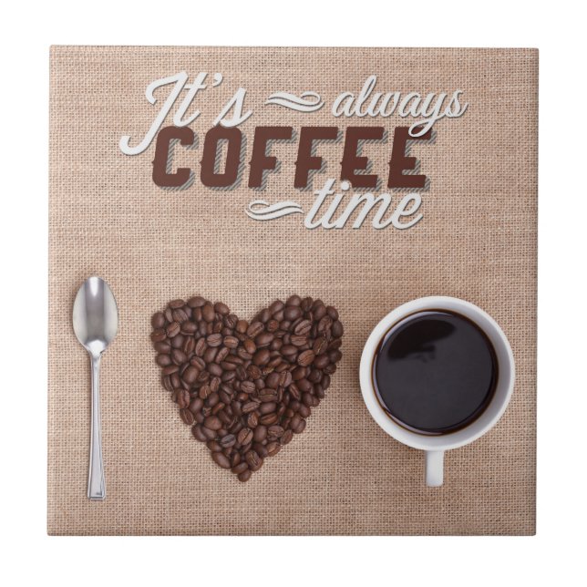 Det är alltid kaffe Time Kakelplatta (Framsidan)