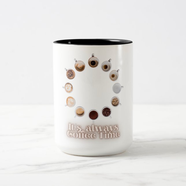 Det är alltid kaffeklocksdesign - lustigt Kaffe Två-Tonad Mugg (Center)
