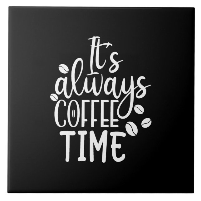 Det är alltid kaffetid kakelplatta (Framsidan)