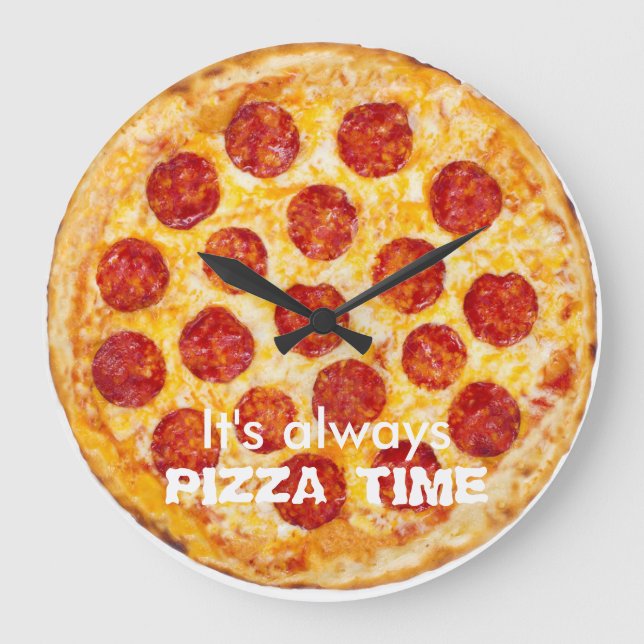 Det är alltid PIZZA TID Stor Klocka (Framsida)