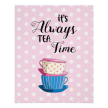 Det är alltid Tea Time Tekopp Rosa Polka dots Quot