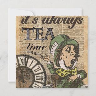 "Det är alltid tetid" Mad Hatter Dictionary Art