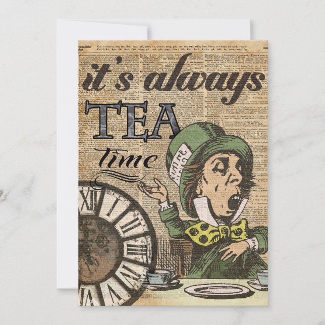 "Det är alltid tetid" Mad Hatter Dictionary Art (Framsida)