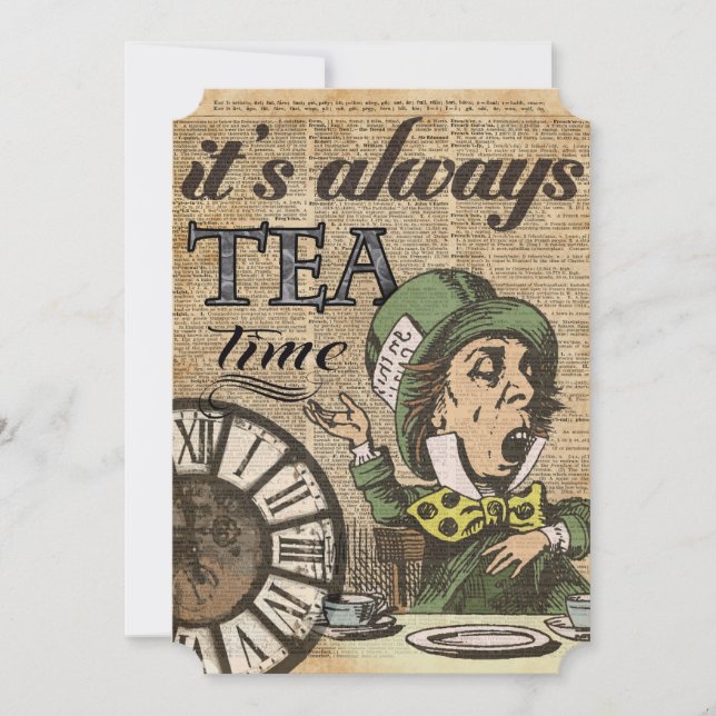 "Det är alltid tetid" Mad Hatter Dictionary Art (Framsida)