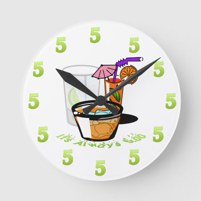 Det är alltid väggen för fem klockan tar tid på rund klocka (Framsida)