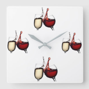 ***DET ÄR ALLTID "VIN" O'CLOCK*** FYRKANTIG KLOCKA