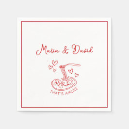 Det är Amore Anpassningsbar Red Italia Bröllop Pappersservett