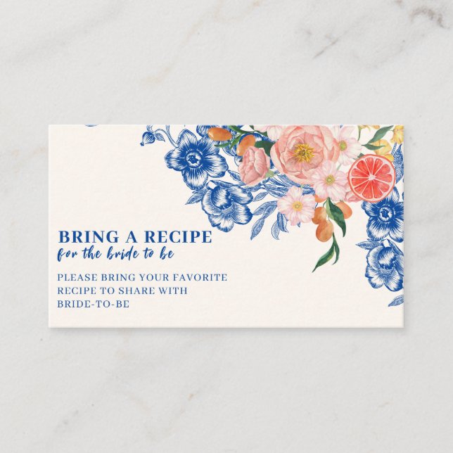 Det är Amore blomster Bröllopsdusch Dela ett recep Tilläggskort (Framsida)
