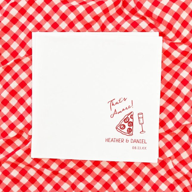 Det är Amore Bröllop Italien Pizza Party Pizza Pub Pappersservett (Skapare uppladdad)