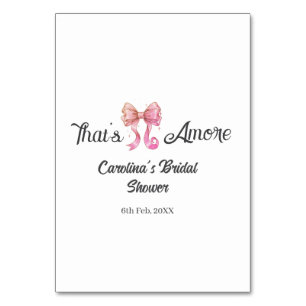 det är amore bröllopsdusch rosa retro bow boho nam bordsnummer
