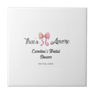 det är amore bröllopsdusche rosa retro bow boho na kakelplatta
