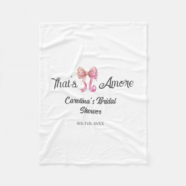 det är amore bröllopsfest rosa retro bow boho namn fleecefilt (Framsidan)