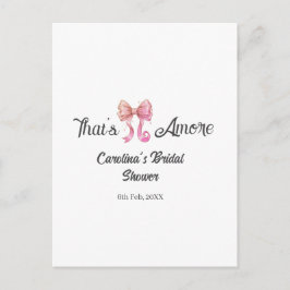 det är amore bröllopsfest rosa retro bow boho namn vykort