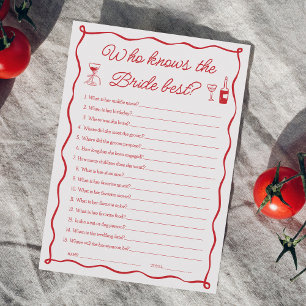 Det är Amore Bröllopsspelet - Vem Känner Bruden Bä Inbjudningar