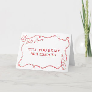 Det är Amore Hand-Drawn Italien Bridesmaid Frieri Kort