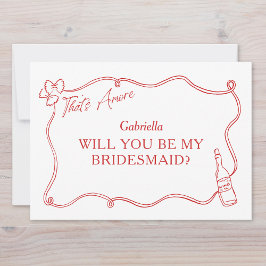 Det är Amore Hand-Drawn Italien Bridesmaid Frieri Kort