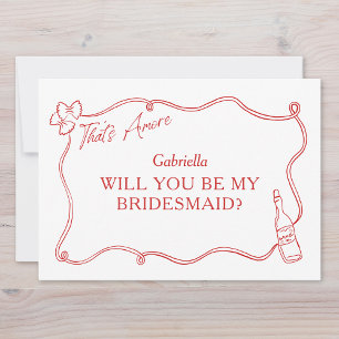 Det är Amore Hand-Drawn Italien Bridesmaid Frieri Kort