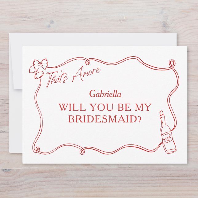 Det är Amore Hand-Drawn Italien Bridesmaid Frieri Kort (Skapare uppladdad)