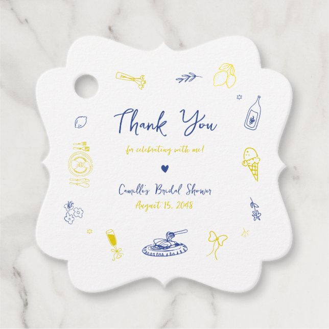 Det är Amore Hand plockade Italienska Möhippan Gåvor Etiketter (Framsida)