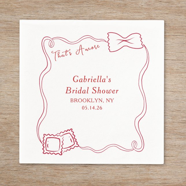 Det är Amore Hand plockade Pasta Italien Möhippa Pappersservett (Skapare uppladdad)