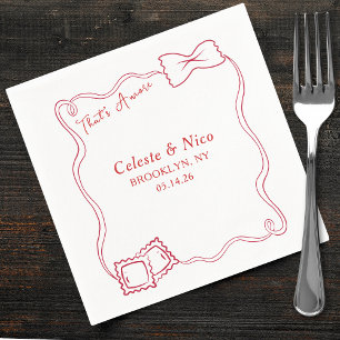 Det är Amore Hand plockade Pasta Red Italiana Bröl Pappersservett