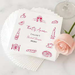 Det är Amore Handritad Excentrisk Elegant Bröllop Pappersservett
