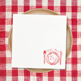 Det är Amore Handritna Italienska Par Bådadejour Pappersservett