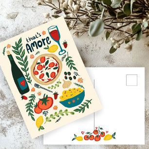 Det är Amore Italiana Food Valentine Kärlek Whimsi Vykort