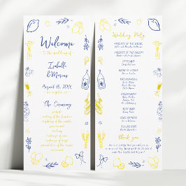 Det är Amore Italiana Hand plockade Lemon Bröllop Program