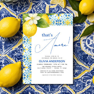 Det är Amore Italiana Lemon Blue Tile Möhippa Inbjudningar
